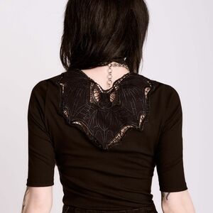 Midnight Hour NEW XS Black Lace Detail Goth Blouse